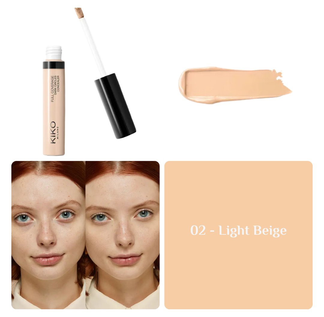 KIKO Full Coverage Dark Circles Concealer - 8ml | كيكو كونسيلر بتغطية عالية لاخفاء الهالات السوداء - 8 مل