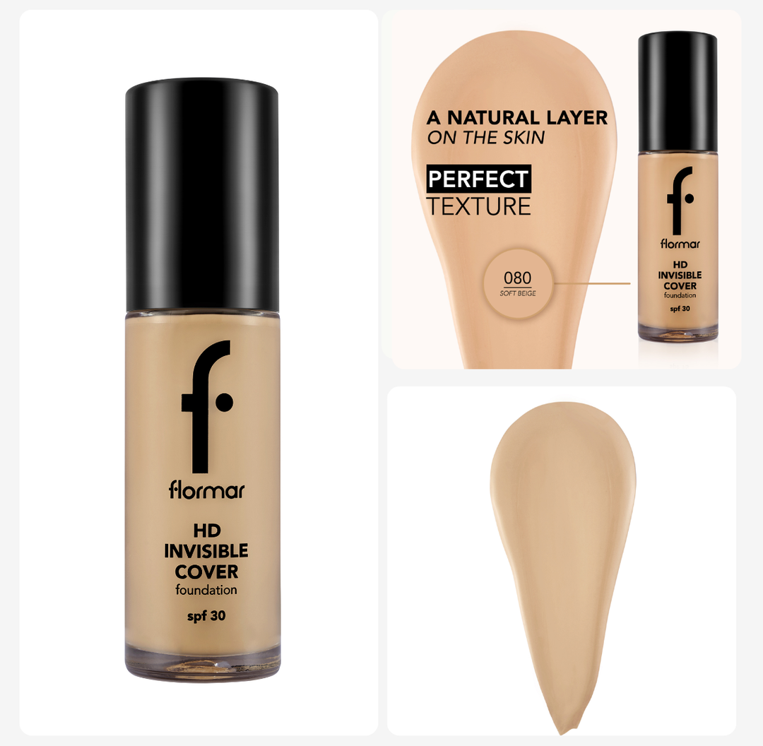 Flormar HD Invisible Cover Foundation - 30ml | فلورمار كريم الاساس - 30 مل