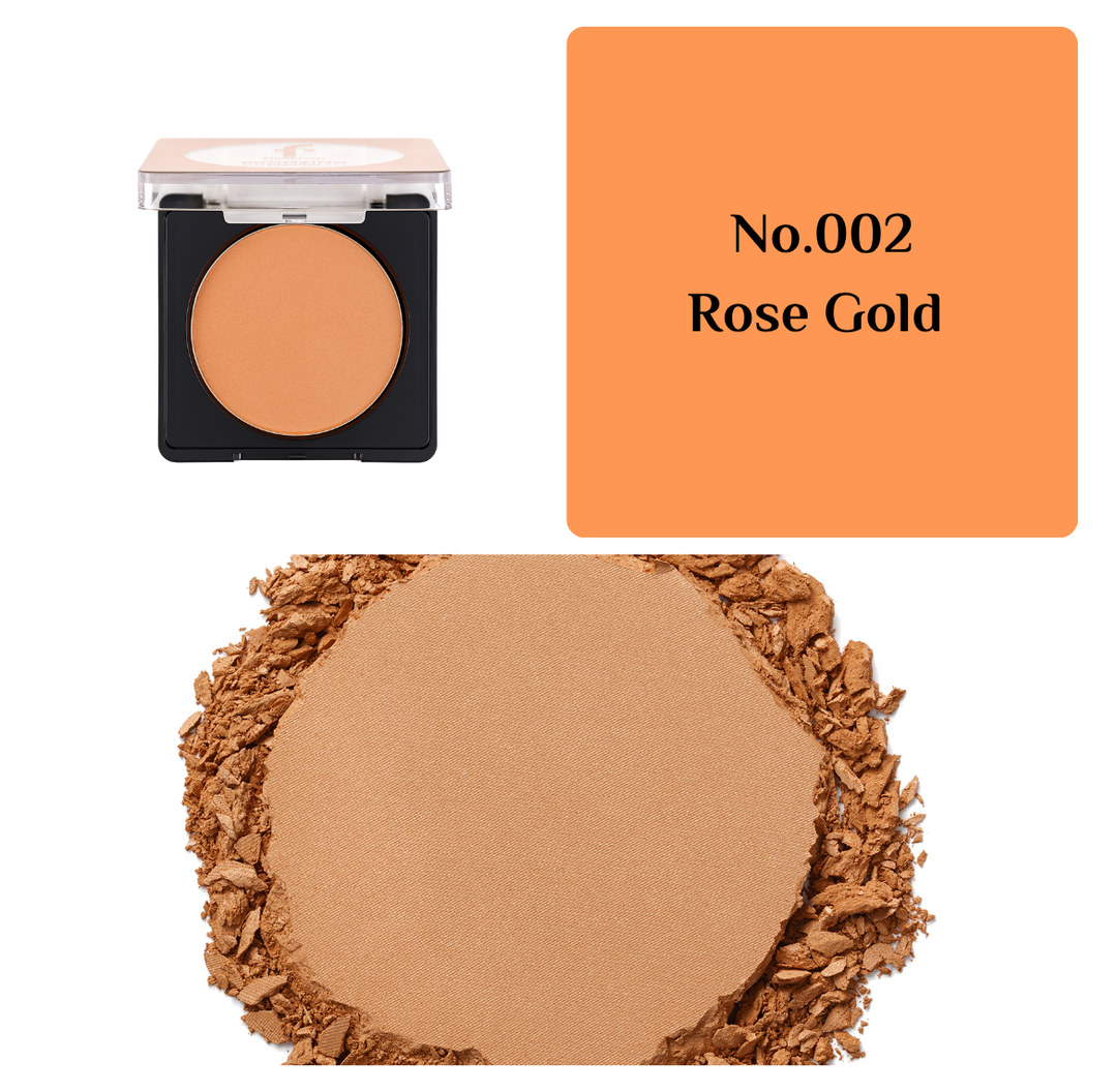 Soft Texture & Natural Shine Compact Bronzing Powder No.002 Rose Gold | بودرة برونزر مضغوطة ذات ملمس ناعم من فلورمار رقم N 002 روز جولد من فلورمار