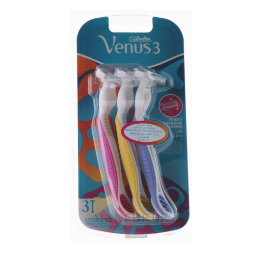 Gillette Simply Venus 3 Plus Disposable 3 Razor For Women | جيليت 3 شفرات حلاقة نسائية للاستخدام الواحد