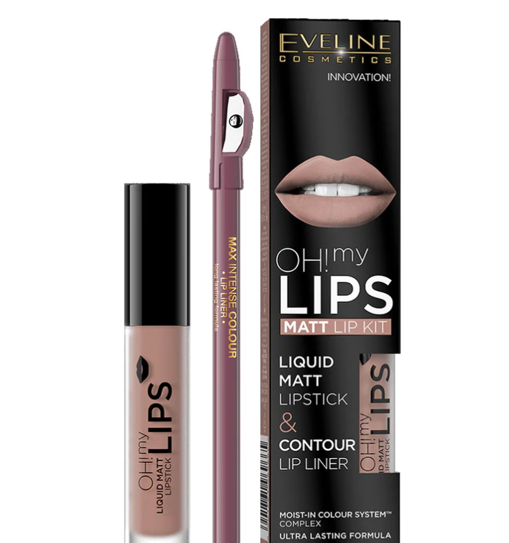 EVELINE Oh My Lips Matt Lipstick & Contour Lip Liner | ايفلين أحمر شفاه + قلم تحديد الشفاه