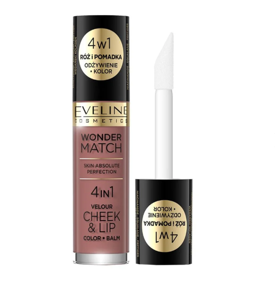 EVELINE WONDER MATCH 4 IN 1 CHEEK & LIP - 4.5ml | ايفلين بلاش و تنت للشفاه - 4.5 مل