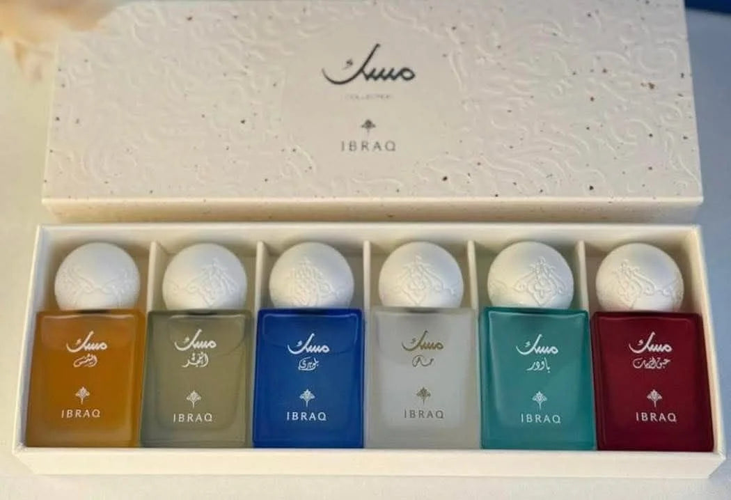 Set Mini Musk Ibrahim Al Qurashi 6*10 ml | إبراهيم القرشي بوكس مجموعة ميني مسك - 6*10 مل