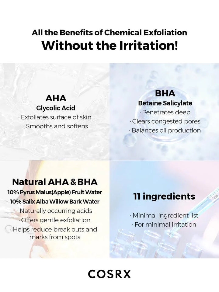 Cosrx Aha/Bha Clarifying Treatment Toner- 150ml | كوزركس تونر الاحماض معالج منقي - 150 مل