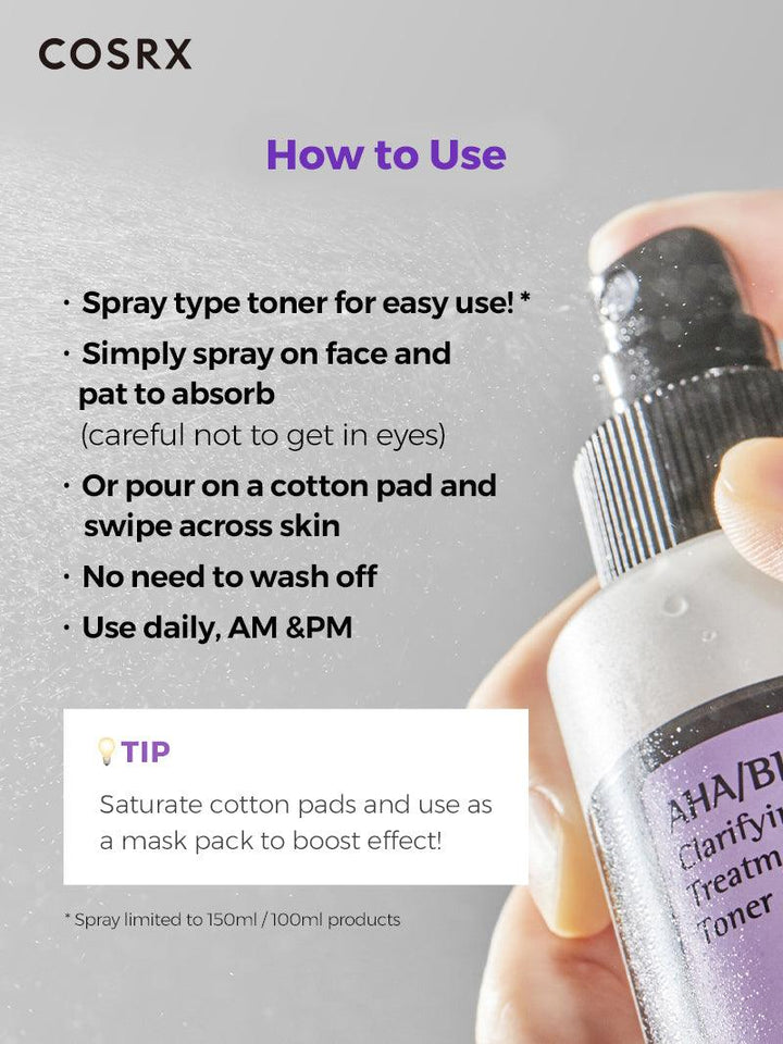 Cosrx Aha/Bha Clarifying Treatment Toner- 150ml | كوزركس تونر الاحماض معالج منقي - 150 مل