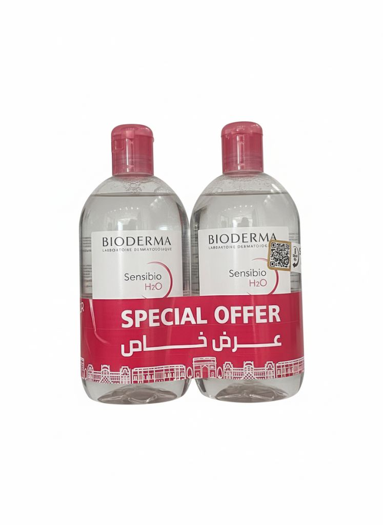 BIODERMA Sensibio H2O Micellar Makeup Remover Specil Offer - 500x500ml| بيوديرما مزيل مكياج ميسيلا-500 *500مل