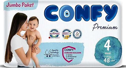 Confy premium 4 Maxi 7_14 kg 48 Pcs | كونفي حفاضات للاطفال 4 ماكسي 7_14 كغ - 48 قطعة