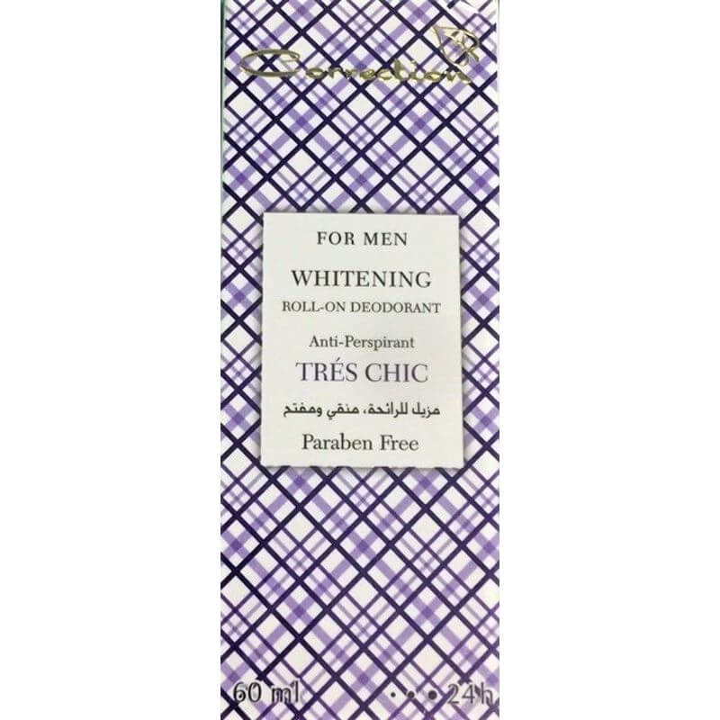 Correction Whitening Roll-on Deodorant for Men Trés Chic - 60ml | كوريشكن رول مزيل تعرق مفتح للرجال - 60 مل
