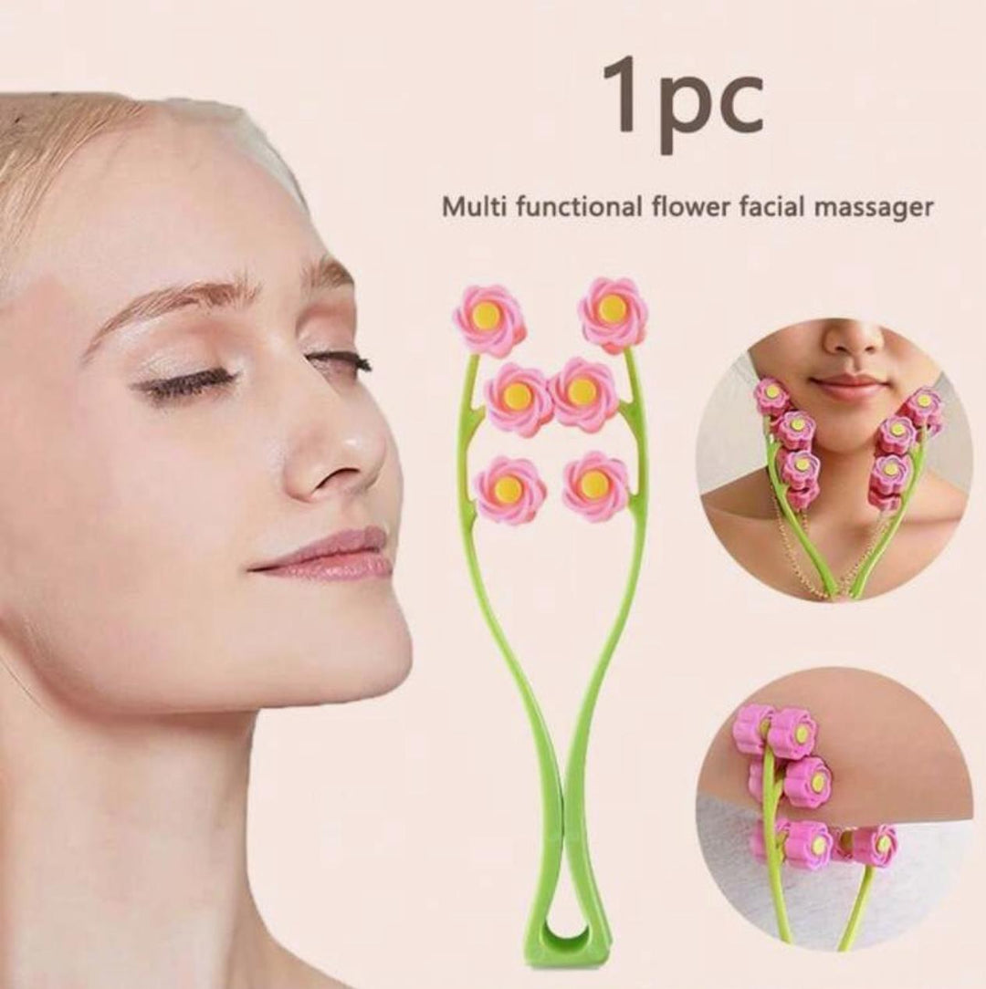 Manual facial massage device in the shape of a flower |جهاز تدليك وجه يدوي بشكل زهرة