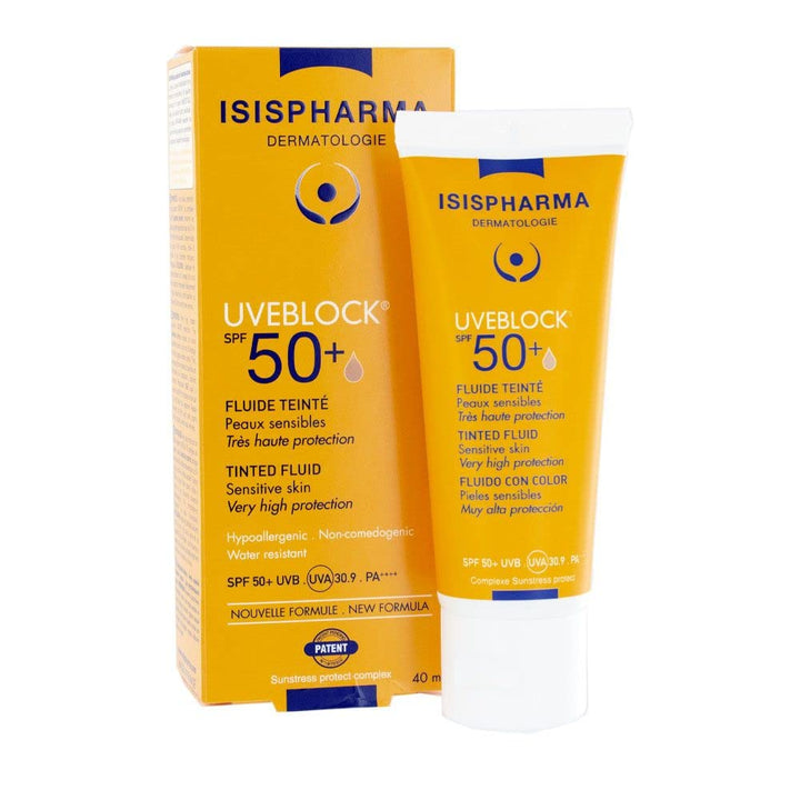 ISIS PHARMA UVBLOCK SPF50 FLUID TINT - 40 ML | ايزيس فارما كريم واقي شمسي عالي الحماية مع لون - 40 مل