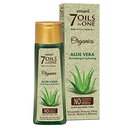 Emami 7 Oils in One Aloe Vera Hair Oil Nourishing & Hydrating - 200ml | امامي 7 زيوت في زيت واحد مغذي ومرطب للشعر بالصبار - 200 مل