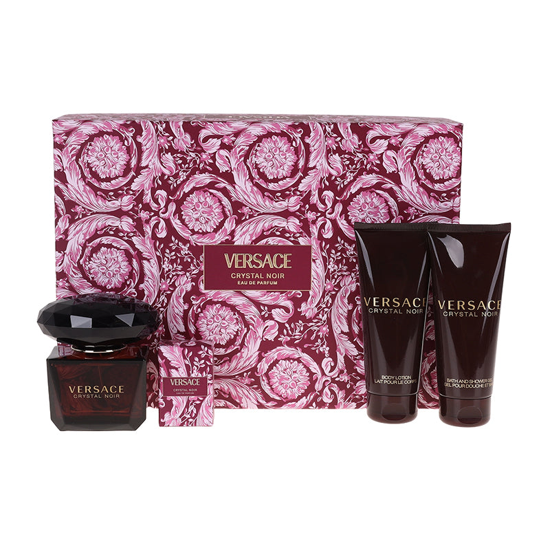 VERSACE CRYSTAL NOIR SET EDP90+BL100+BSG100+EDP5 SS - 25 | سيت عطر فيرزاتشي كريستال نوار للنساء
