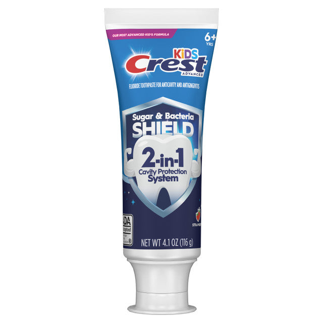 Crest Kids Sugar & Bacteria Shield Toothpaste - 116g | كريست معجون أسنان للأطفال 2 في 1 - 116 غرام