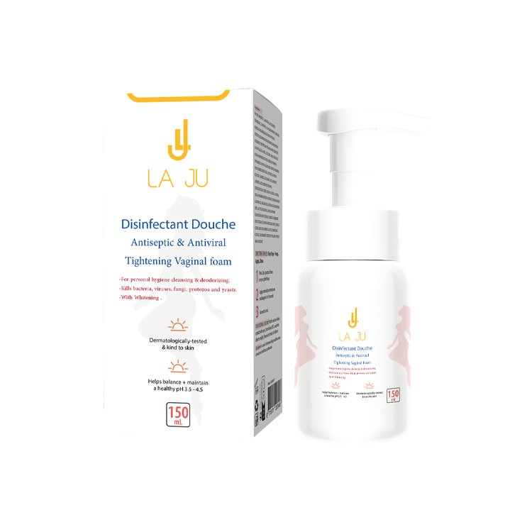 LA JU Disinfectant Douche Antiseptic & Antiviral Tightening Vaginal foam - 150ml| لاجو غسول  رغوي مهبلي ومضاد للفيروسات-150 مل