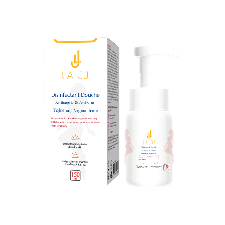 LA JU Disinfectant Douche Antiseptic & Antiviral Tightening Vaginal foam - 150ml| لاجو غسول  رغوي مهبلي ومضاد للفيروسات-150 مل