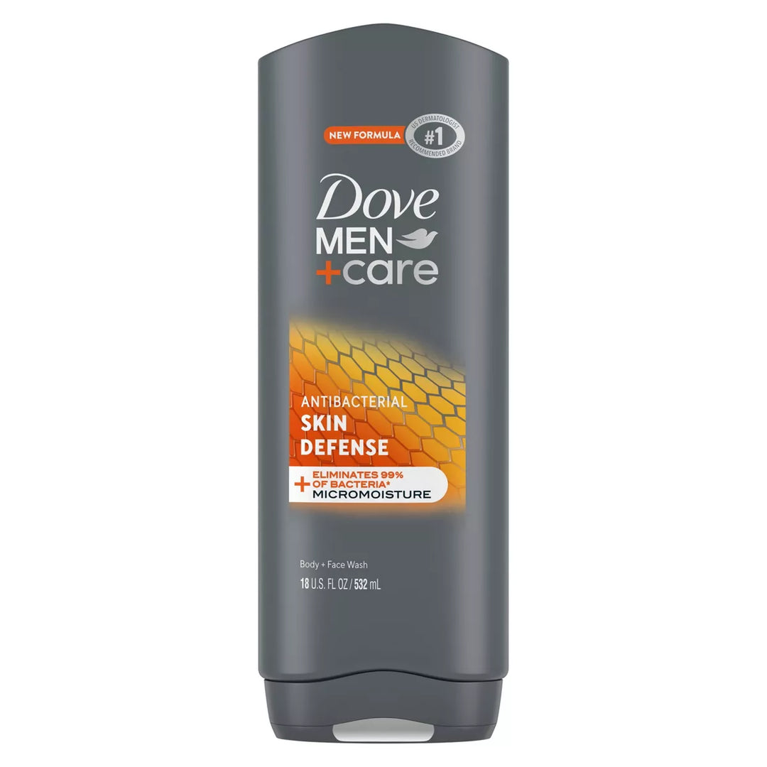 Dove Men+Care Antibacterial Skin Defensne -Body+Face Wash - 532ml | دوف جل استحمام للرجال مضاد للبكتيريا - 532 مل