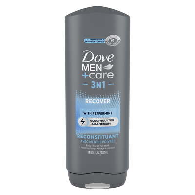 Dove Men +Care 3in1 Recover With Peppermint Body+Face+Hair Wah - 532ml | دوف غسول 3 في 1 للرجال للوجه و الجسم و الشعر - 532 مل