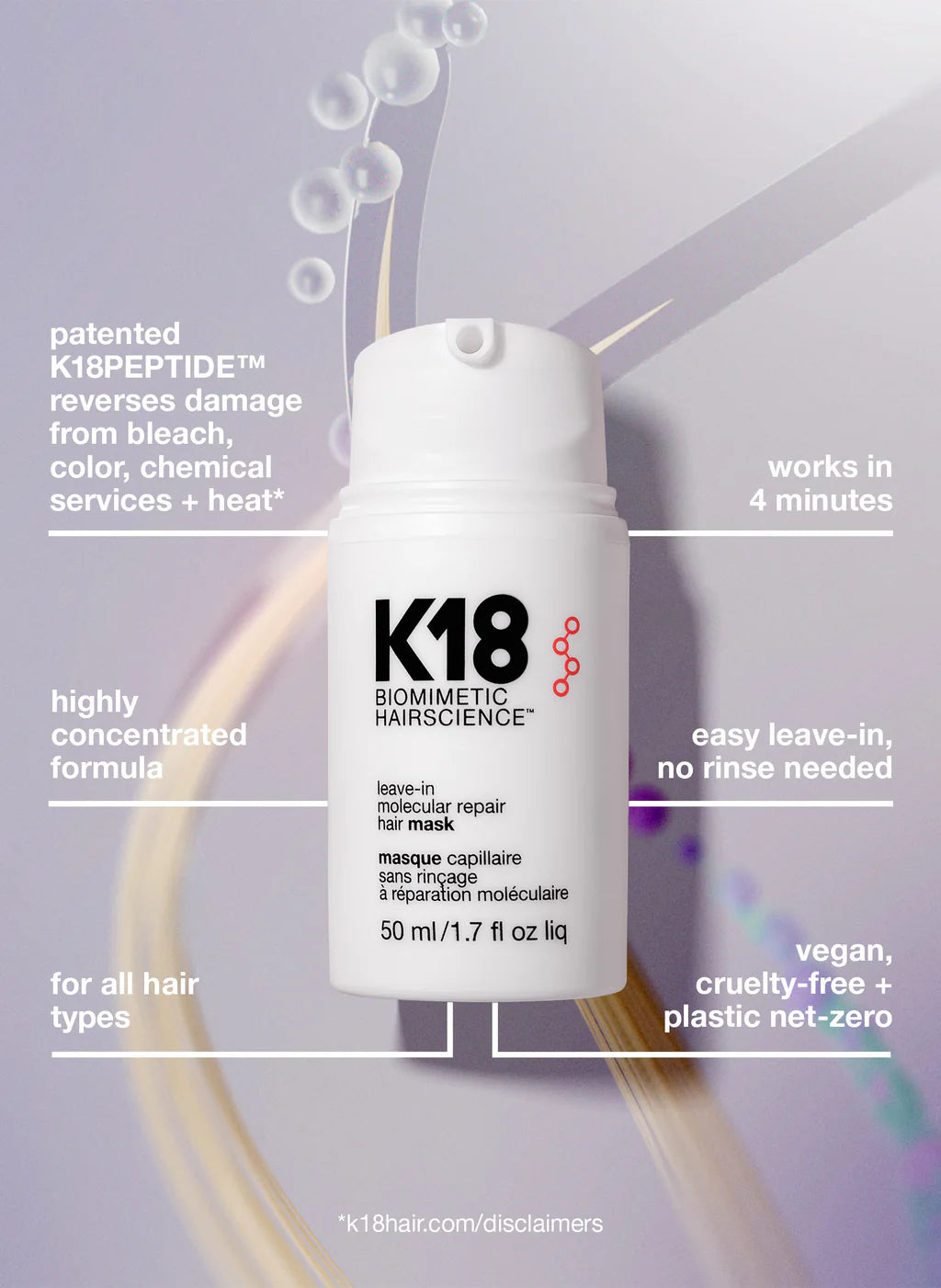 K18 Prep+Repair Mini Detox Shampoo - 53x50ml | كي 18 مجموعة شامبو + ماسك لترميم و تجهيز الشعر -  53x50 مل