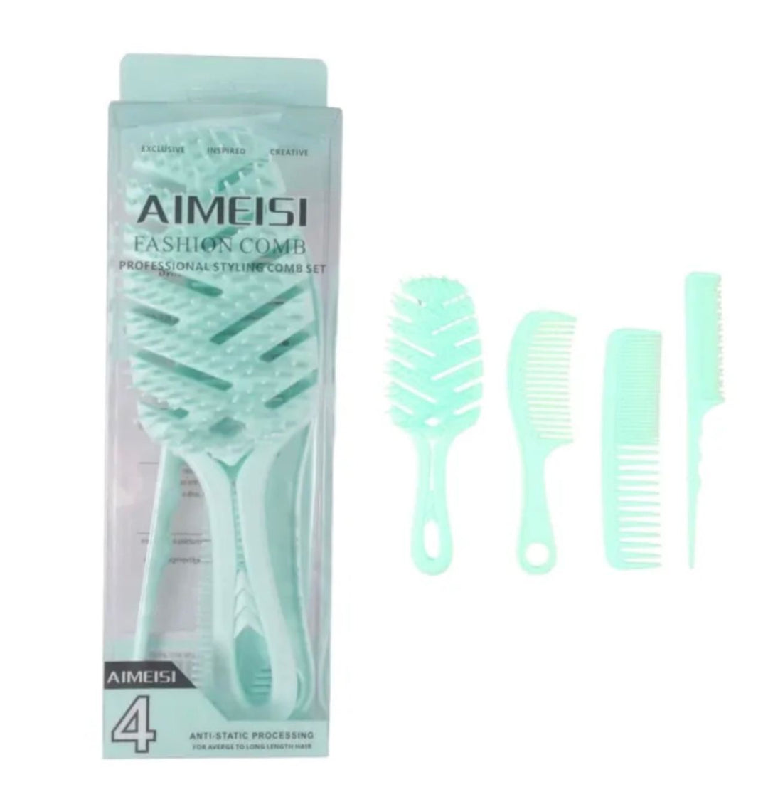 Professional Styling Comb Set - 4pcs | مجموعة فراشي الشعر - 4 قطع