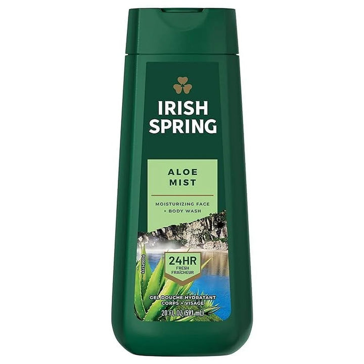 Irish Spring Aloe Mist Moisturizing Face + Body Wash - 591ml | أيرش سبرينغ جل استحمام للرجال بالالوفيرا - 591 مل