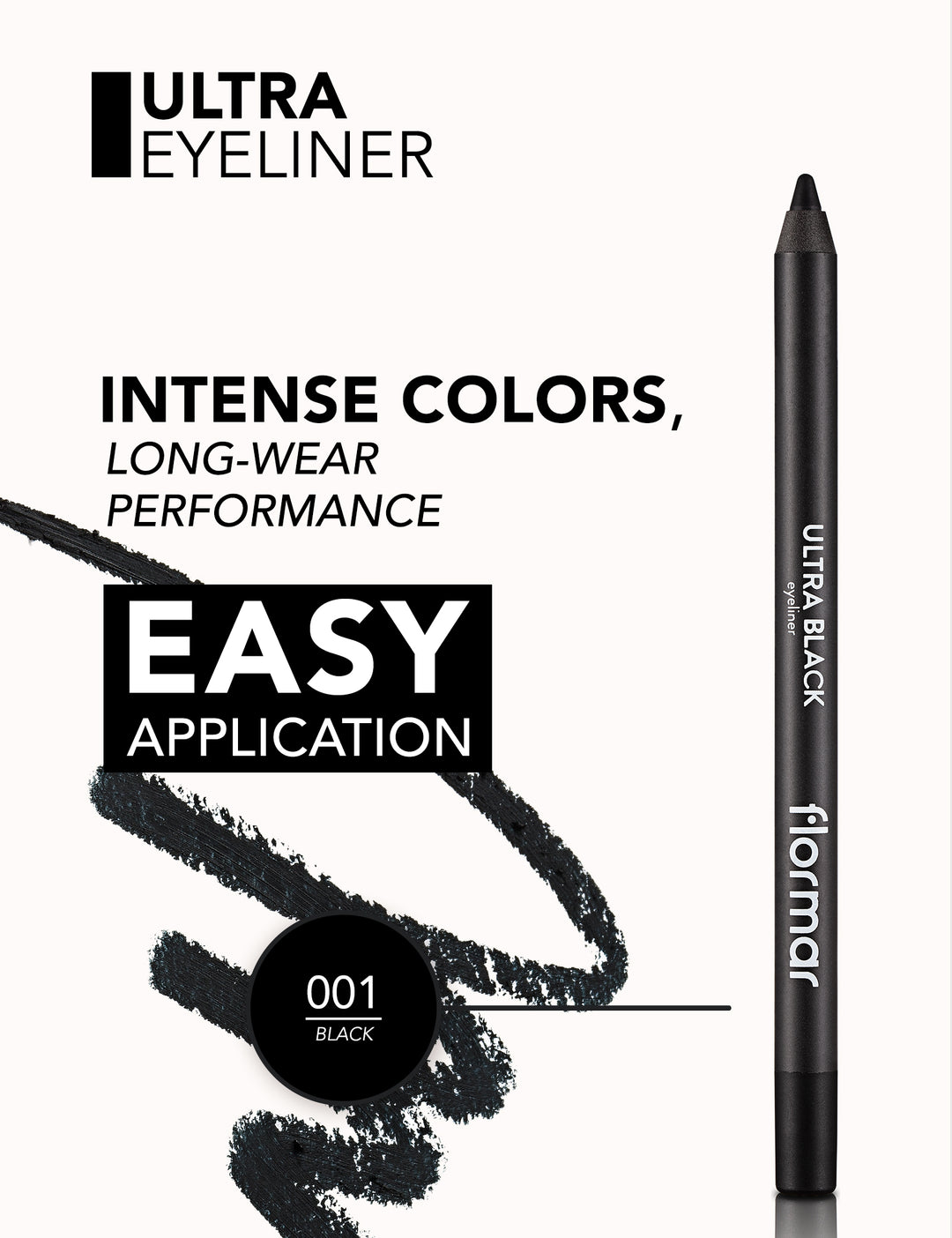 Flormar Ultra Eye Liner - Black - 14g | فلورمار ايلاينر أسود - 14 غرام