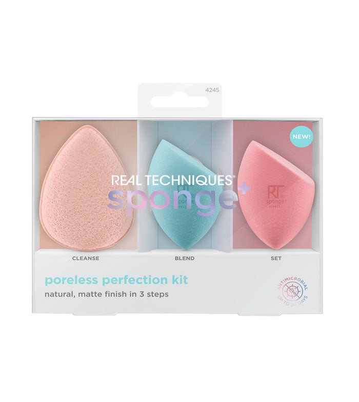 Real Techniques Poreless Perfection Kit - 3pcs | ريل تكنيك اسفنجات مكياج - 3 قطع
