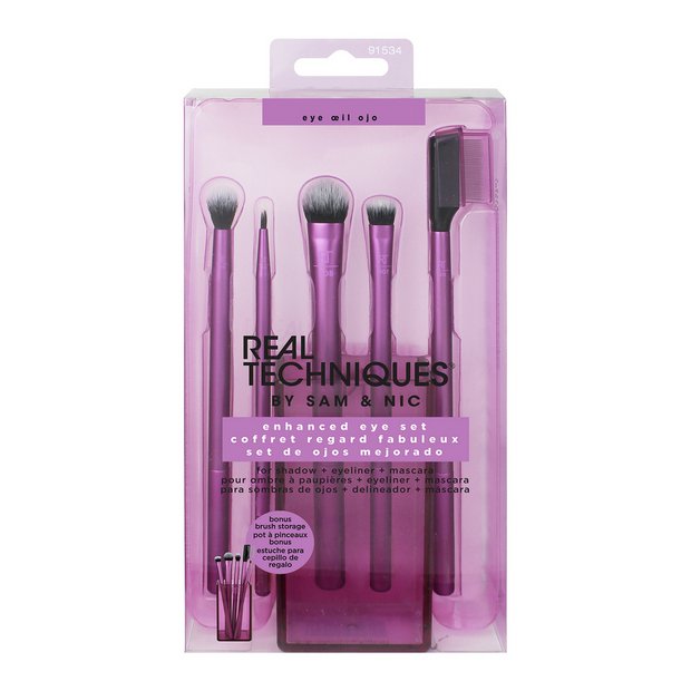 Real Techniques Enhanced Eye Makeup Brush Set - 6pcs | ريل تكنيك مجموعة فراشي مكياج للعيون (6 قطع )