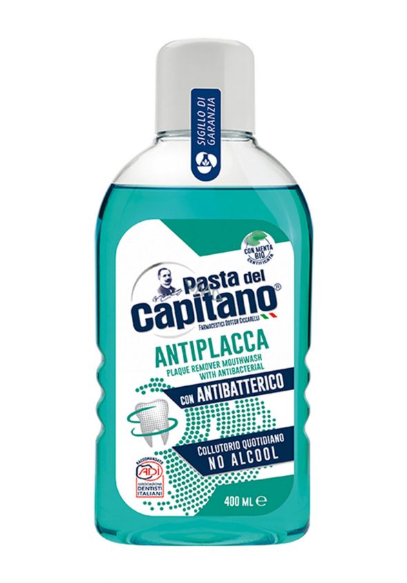 Pasta del Capitano Collutorio Antiplacca - 400ml | كابيتانو غسول فمي مضاد للتسوس - 400 مل