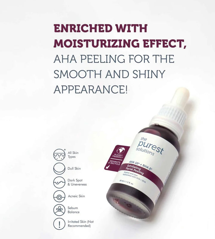 The Purest Solutions Exfoliating Facial Peeling  - 30ml | ذا بيورست سيروم مقشر الأحماض - 30 مل