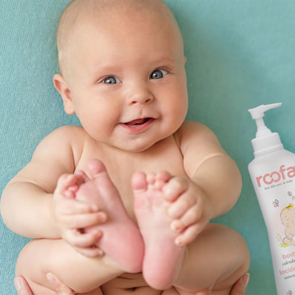 Roofa Baby Moisturizing Body Lotion With Calendula & Panthenol - 300 ml | روفا لوشن ترطيب للأطفال بخلاصة الكاليندولا والبانثينول – 300 مل