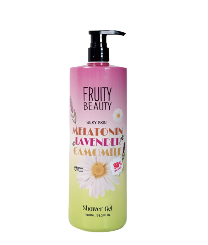 FRUITY BEAUTY Silky Skin Melatonin & Lavender & Camomile Shower Gel - 1000ml | فروتي بيوتي شاور جيل للجسم باللافندر و الكاموميل - 1000 مل