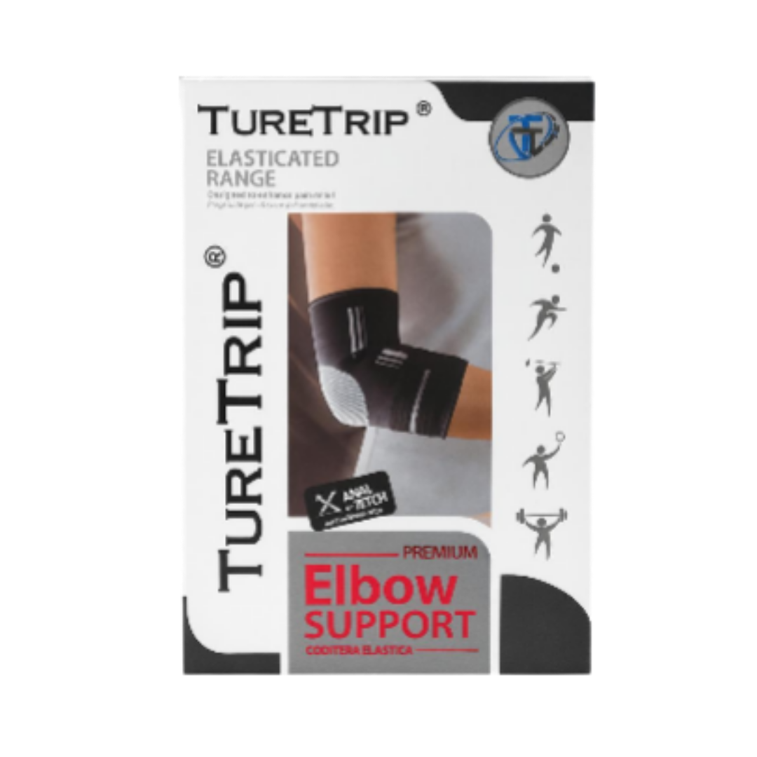 TURE TRIP Elasticated Range Premium Elbow Support | تور تريب دعامة لتثبيت ودعم مفصل الكوع