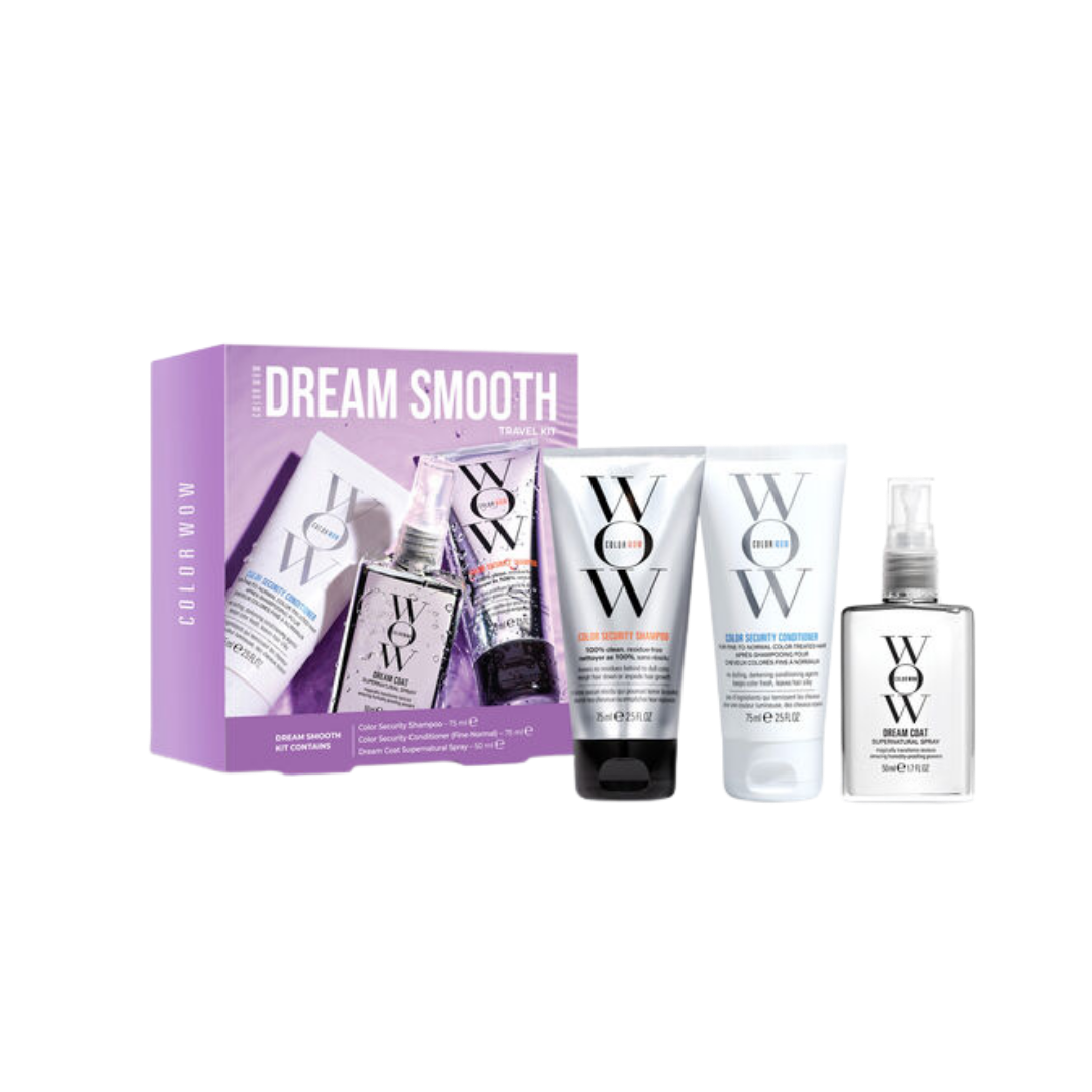 COLOR WOW Dream Smooth Kit - 3pcs - 75mlx75mlx50ml | كولور واو مجموعة العناية بالشعر - 3 قطع - 75 مل x 75 مل x 50 مل
