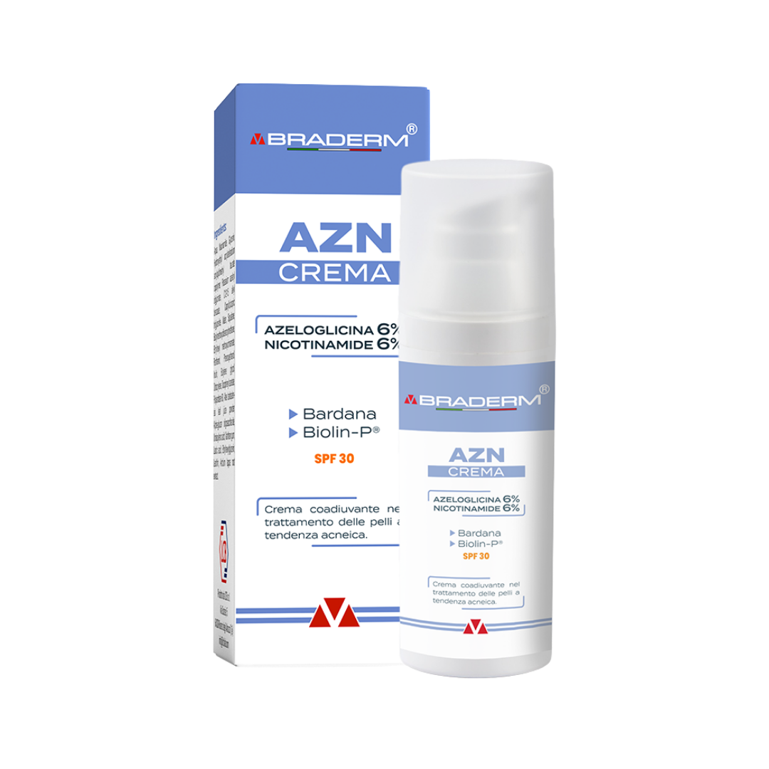 BRADERM Azn Crema Azeloglycin 6% Nicotinamide 6% - 30ml | براديرم كريم لعلاج حب الشباب الازيلوغلايسين والنيكوتيناميد - 30 مل