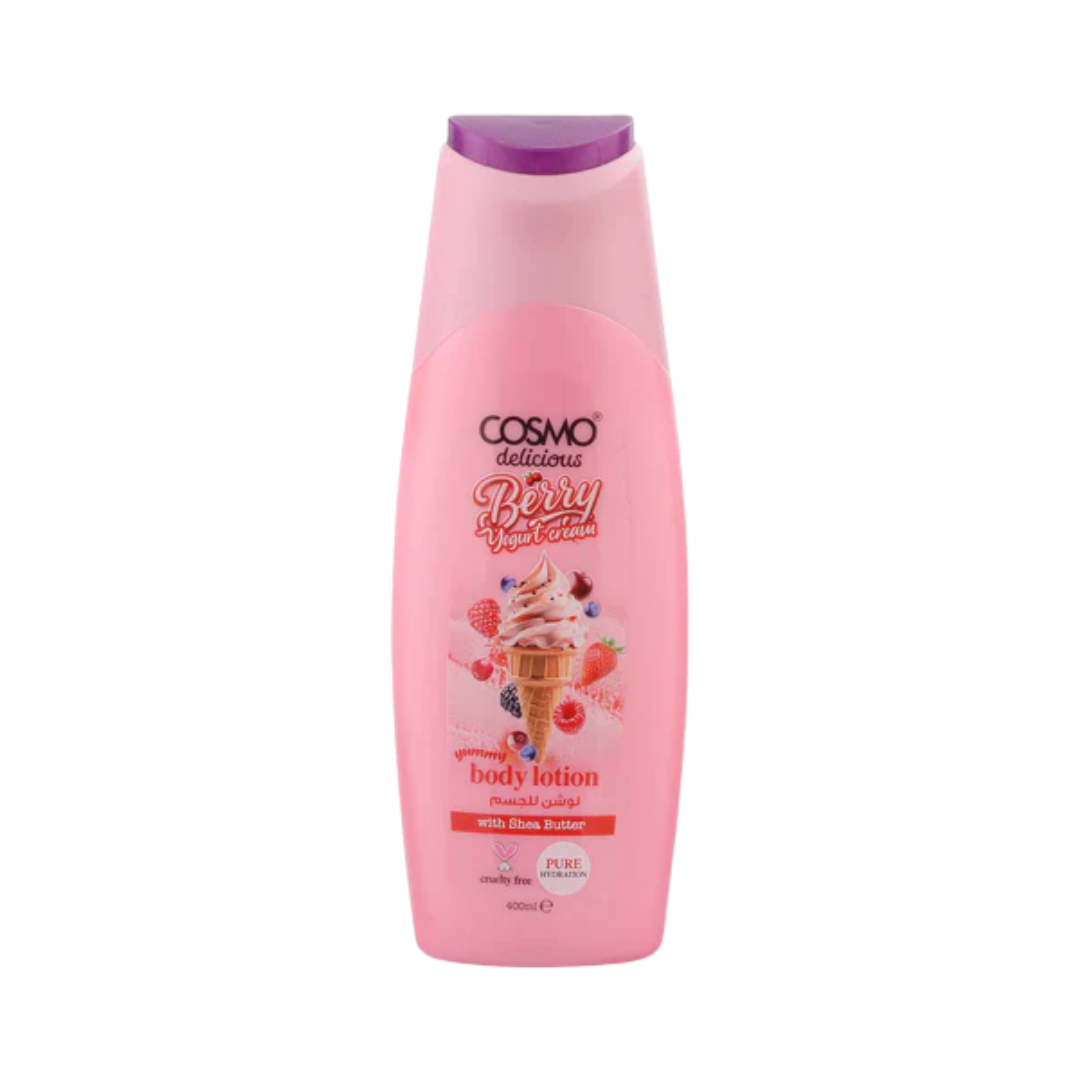 COSMO Berry Yogurt Cream Yummy Body Lotion - 400ml | كوزمو لوشن للجسم برائحة التوت - 400 مل