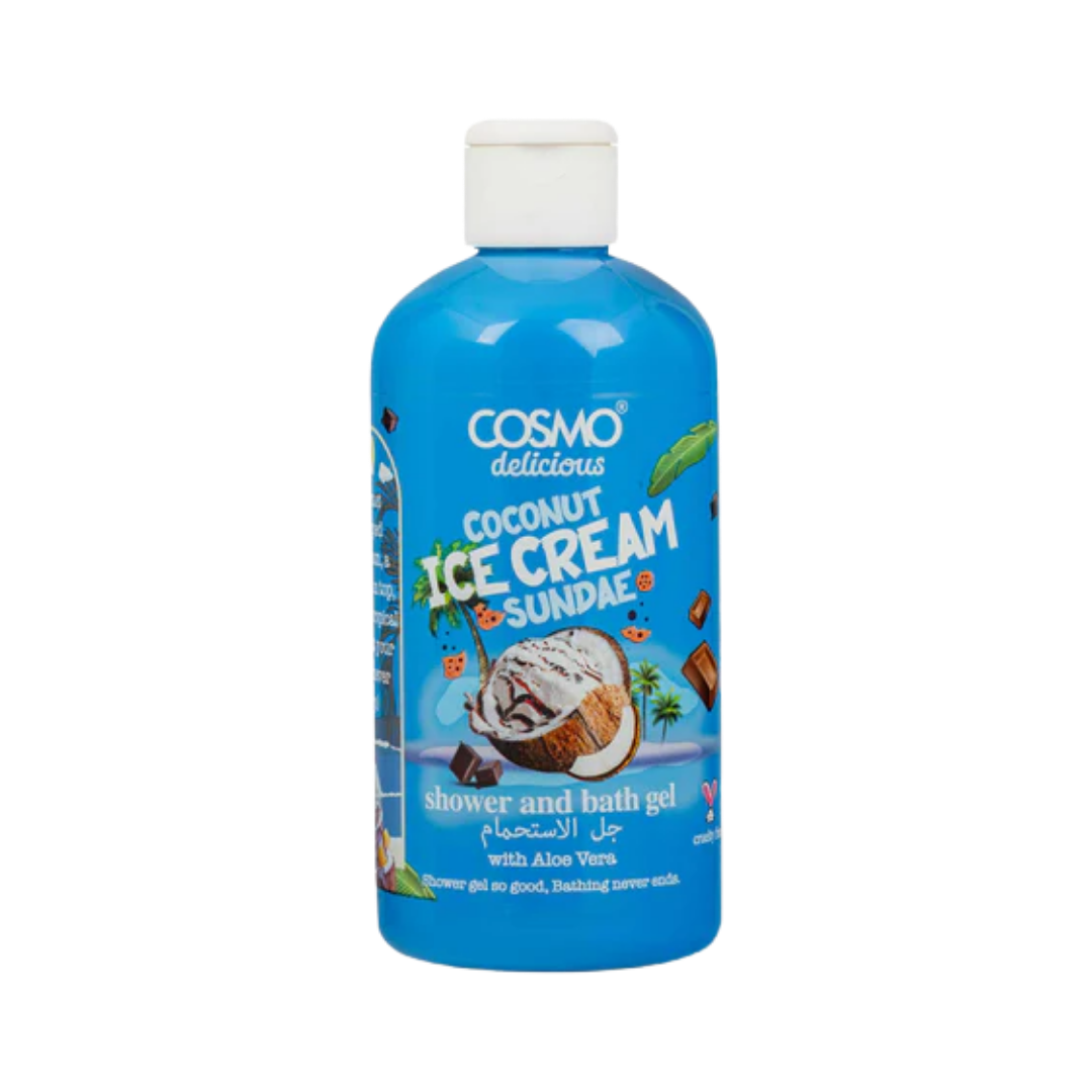 COSMO Coconut Ice Cream Sundae Shower And Bath Gel - 500ml | كوزمو جل الاستحمام برائحة جوز الهند - 500 مل