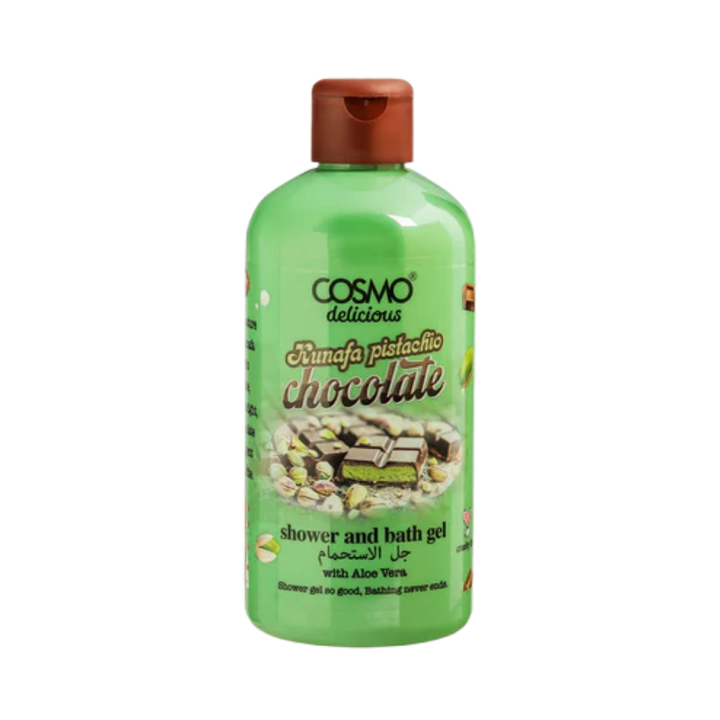 COSMO Kunafa Pistachio Chocolate Shower And Bath Gel - 500ml | كوزمو جل الاستحمام بالكنافة والبستاشيو والشوكولا - 500 مل