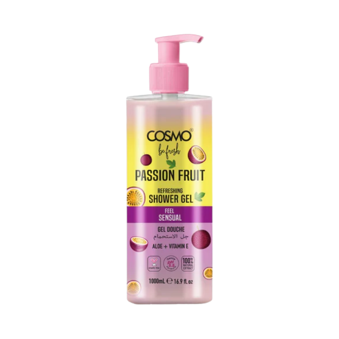 COSMO Passion Fruit Pefreshing Shower Gel - 1000ml | كوزمو جل الاستحمام برائحة الفواكه الاستوائية - 1000 مل