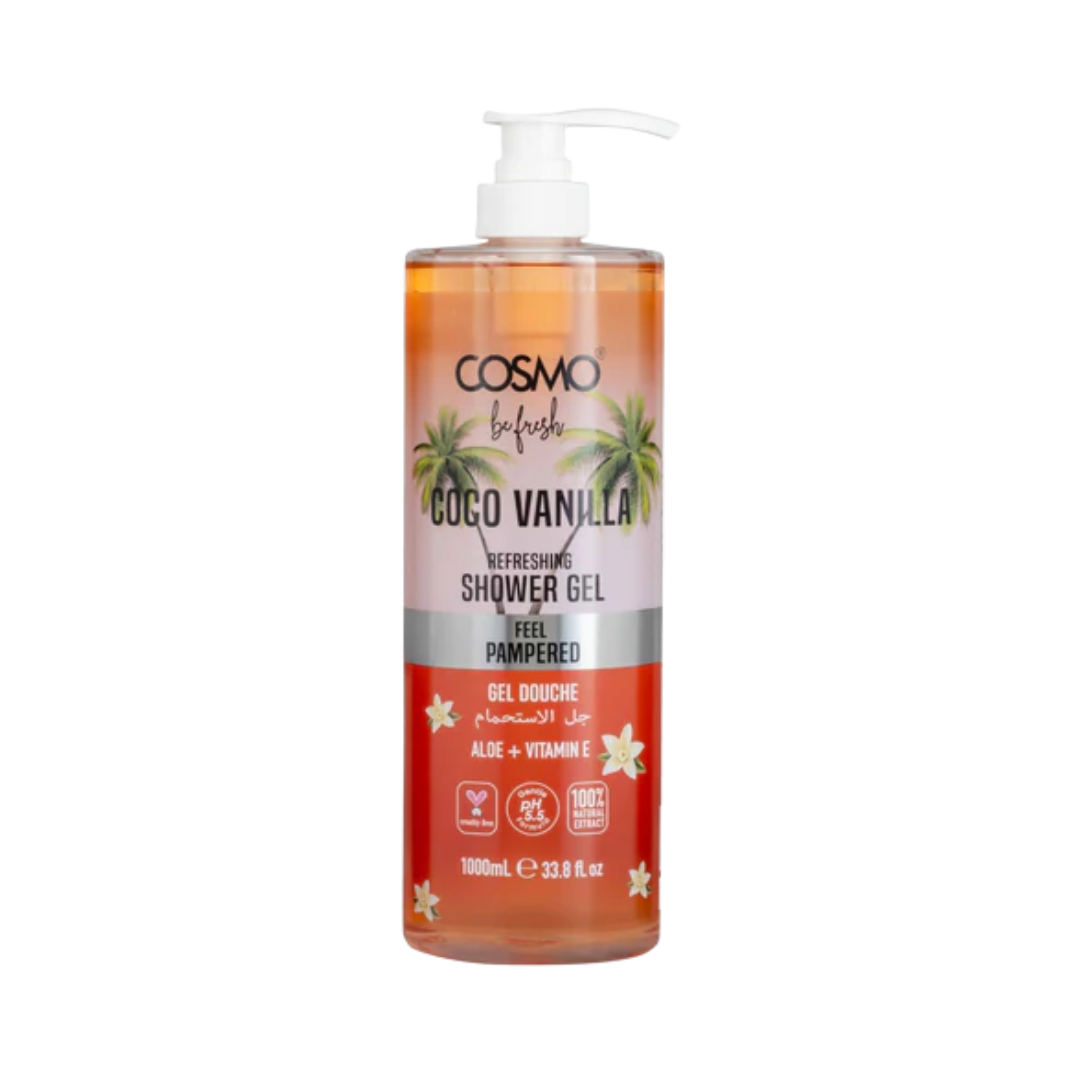 COSMO Coco Vanilla Pefreshing Shower Gel - 1000ml | كوزمو جل الاستحمام برائحة جوز الهند والفانيلا - 1000 مل