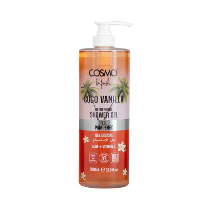 COSMO Coco Vanilla Pefreshing Shower Gel - 1000ml | كوزمو جل الاستحمام برائحة جوز الهند والفانيلا - 1000 مل