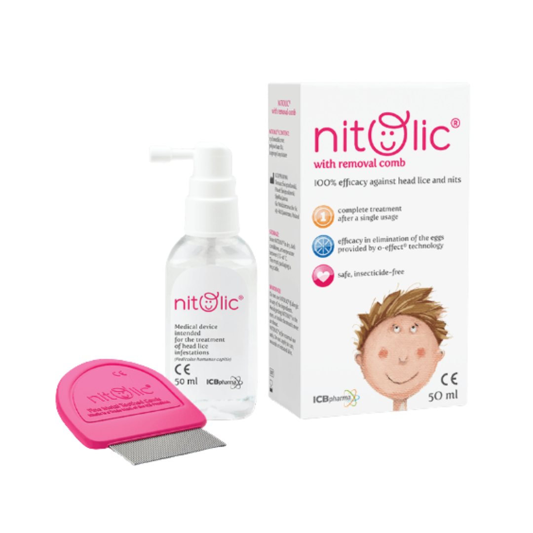 nitolic With Removal Comb - 50ml | نيتولك بخاخ للتخلص من قمل الرأس مع مشط خاص - 50 مل