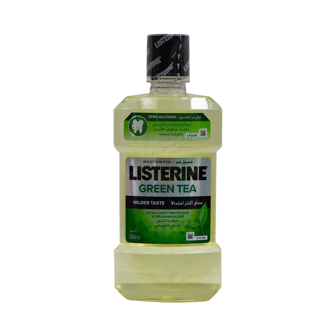 Listerine Green Tea Milder Taste - 500ml | ليسترين غسول فم بالشاي الاخضر - 500 مل
