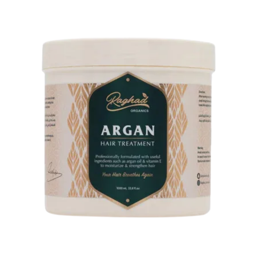 Raghad ORGANICS Argan Hair Treatment - 1000ml |  رغد أورغانيكس كريم لمعالجة الشعر بزيت الارغان - 1000 مل