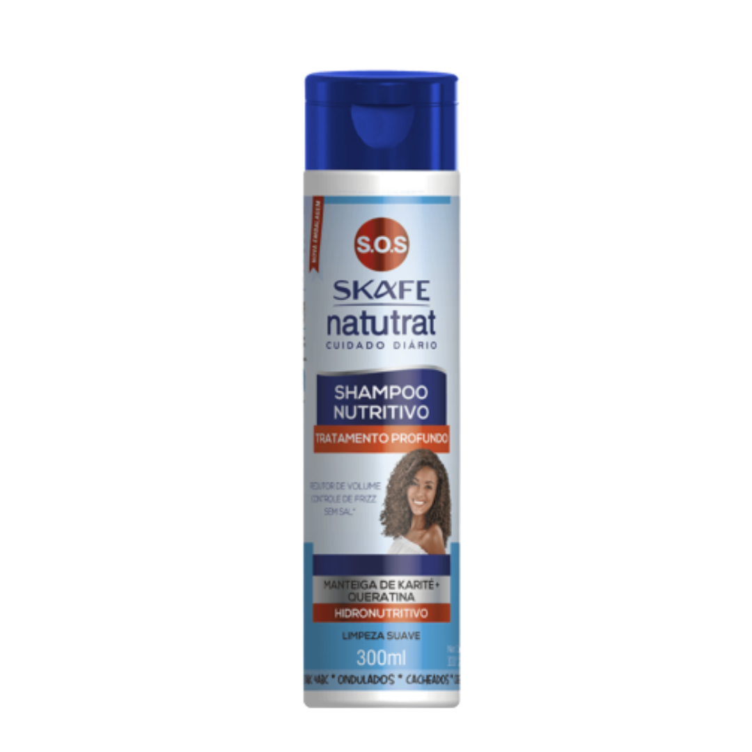 SKAFE Natutrat - Shampoo Nutritivo SOS Cuidado Diario - 300ml | سكاف شامبو بالكيراتين للشعن الخشن والكثيف - 300 مل