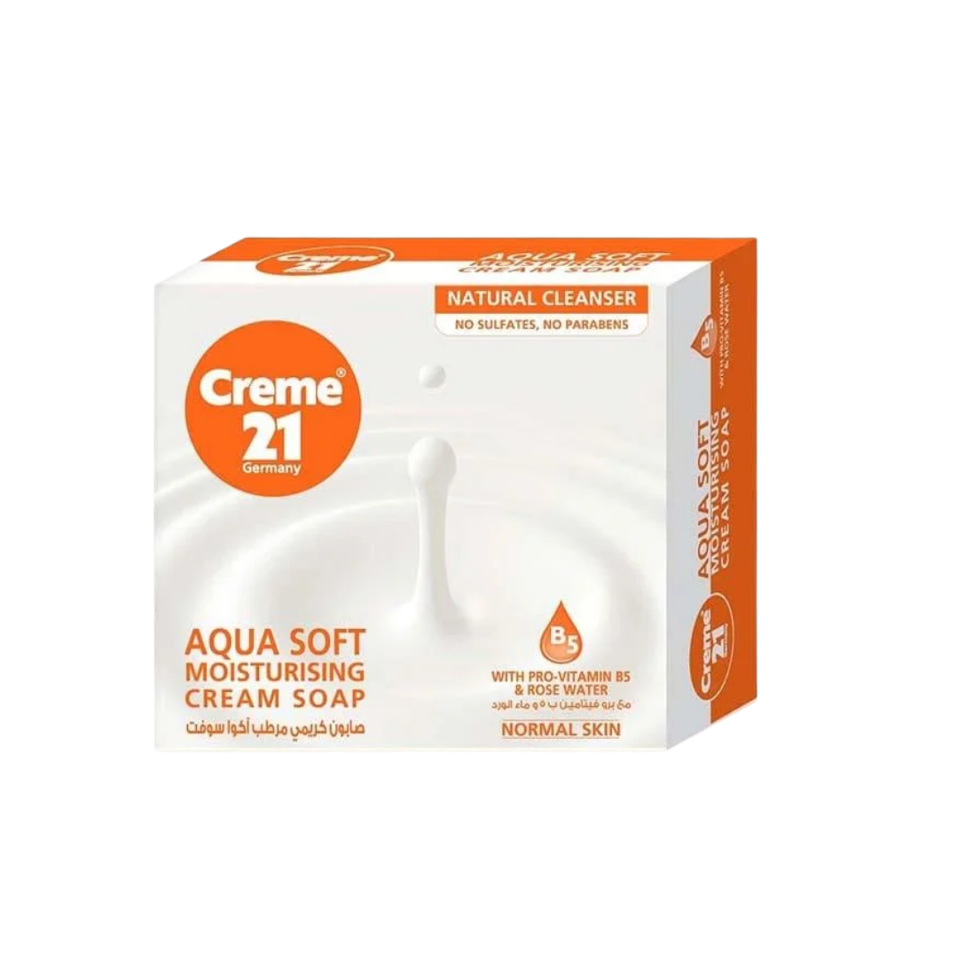 Creme 21 Aqua Soft Moisturizing Cream Soap 125 g | كريم 21 صابون مرطب اكوا سوفت - 125 غرام
