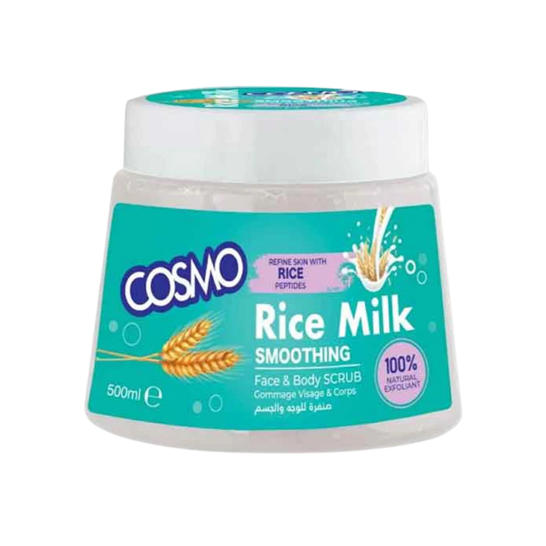 COSMO Rice Milk Smoothing Face & Body Scrub - 500ml | كوزمو مقشر الوجه و الجسم بالحليب و الأرز - 500 مل
