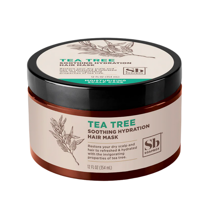Soapbox Hair Mask, Tea Tree Deep Conditioner - Soothing Hydration - 354ml | سوب بوكس بلسم وماسك للشعر بزيت شجرة الشاي - 354 مل