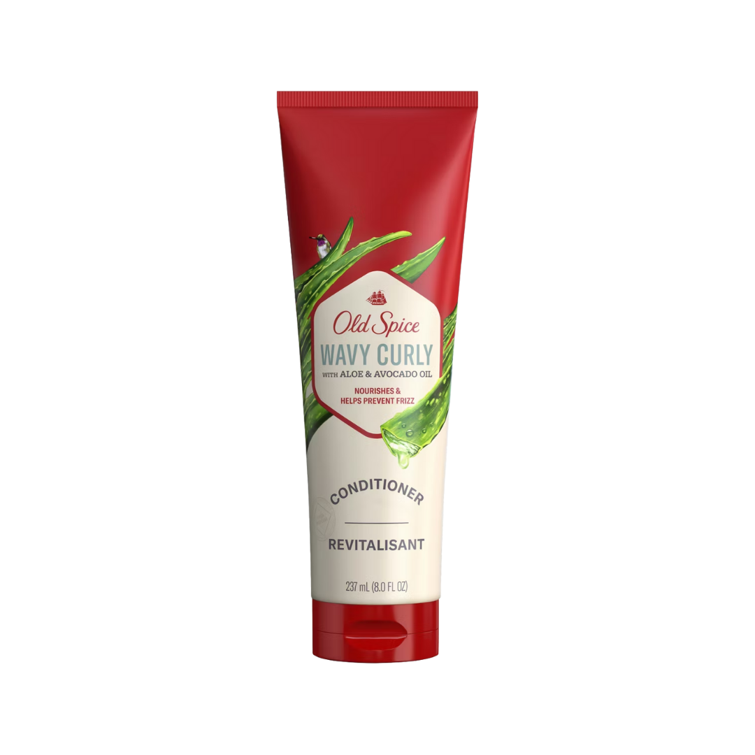 Old Spice Wavy Curly Hair Conditioner with Aloe and Avocado Oil - 237ml | اولد سبايس بلسم للشعر المجعد بالألوفيرا وزيت الأفوكادو للرجال - 237 مل