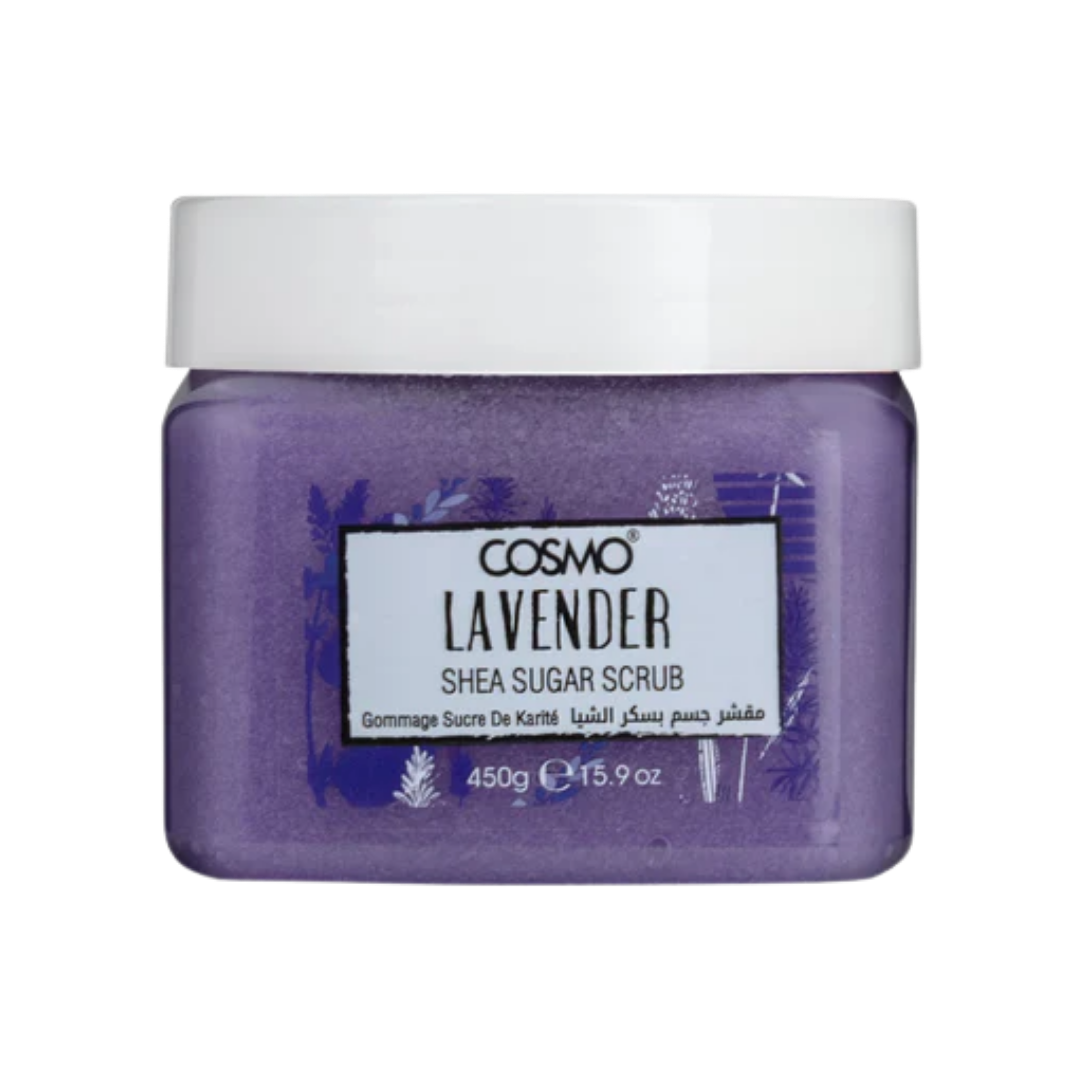 COSMO Lavender shea sugar scrub - 450g | كوزمو مقشر الجسم بالسكر و الشيا و اللافندر - 450 غرام