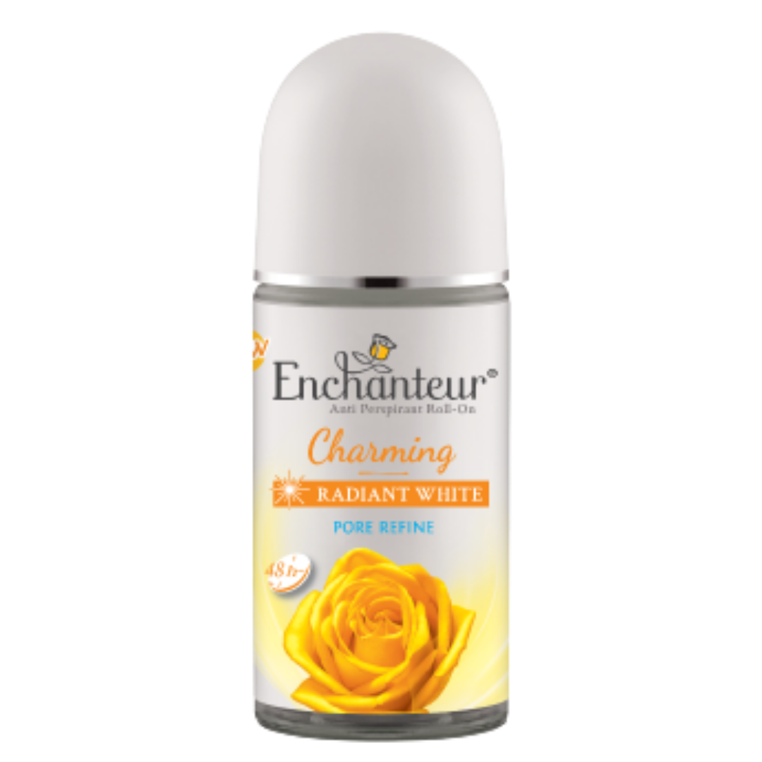 Enchanteur Radiant White Charming Perfumed Deo Roll On - 50ml | انشانتر مزيل تعرق رول اون شارمنغ - 50 مل